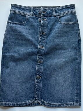 Madewell Button-Front Denim Skirt